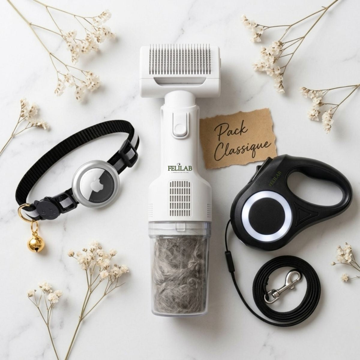 Pack Bien-Être Felilab™ : V-Kore + Collier + Laisse LED